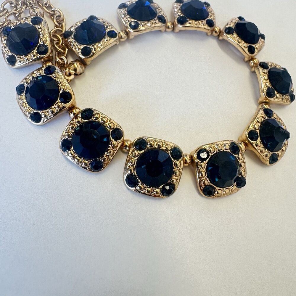 Vintage Necklace Sapphire-like Blue & Black Colored Stones - Picture 13 of 13